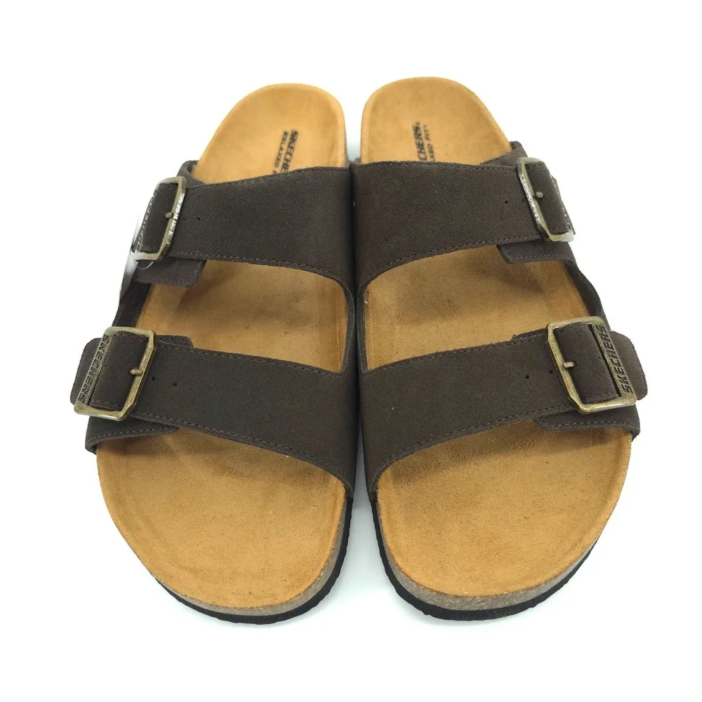 Skechers Mens Aidan Leelan Slide Sandal size 11 Chocolate Brown  Relaxed Fit new